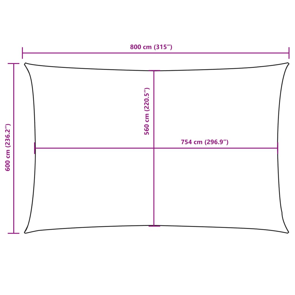 Jedro protiv sunca od tkanine Oxford pravokutno 6 x 8 m krem