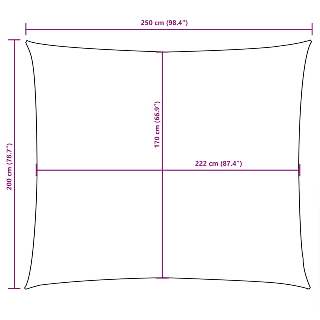 Jedro protiv sunca od tkanine Oxford pravokutno 2x2,5 m bijelo