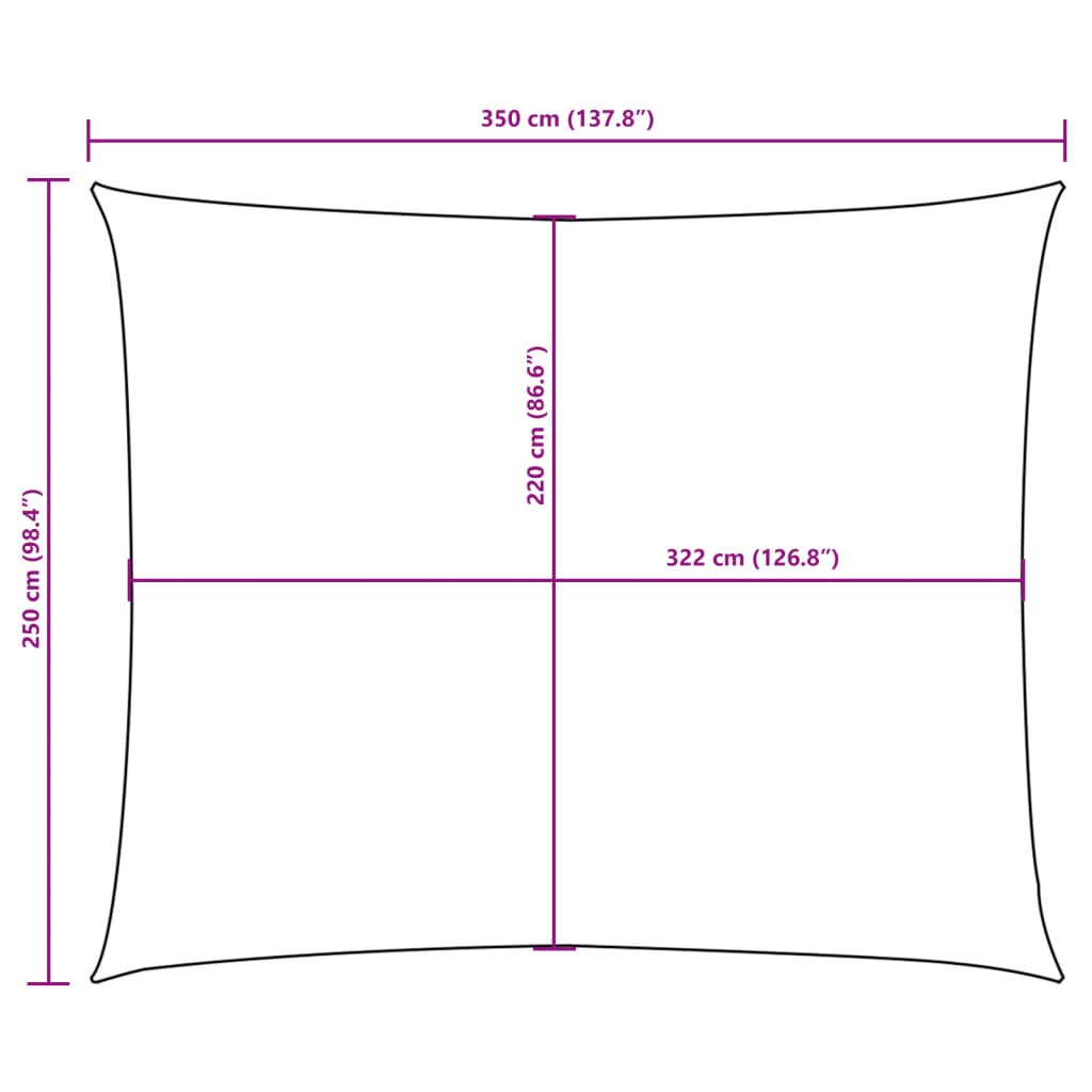 Jedro protiv sunca od tkanine pravokutno 2,5 x 3,5 m bijelo