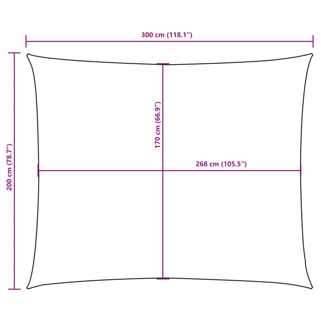 Jedro protiv sunca od tkanine Oxford pravokutno 2x3 m