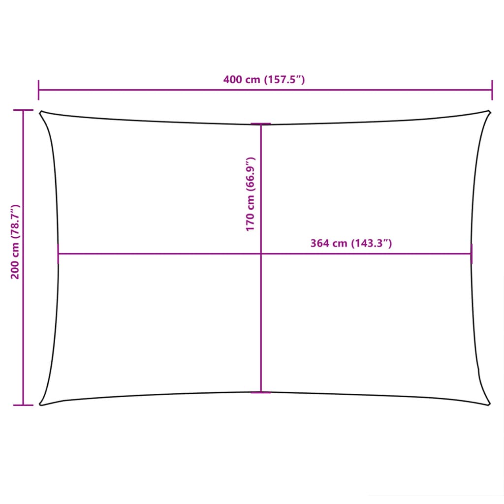 Jedro protiv sunca od tkanine Oxford pravokutno 2 x 4 m plavo