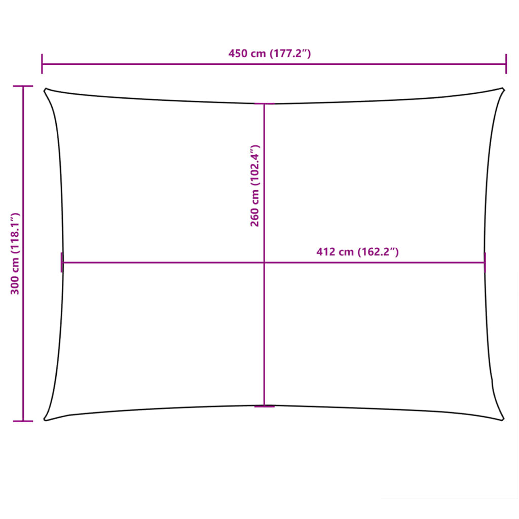 Jedro protiv sunca od tkanine Oxford pravokutno 3x4,5 m crveno