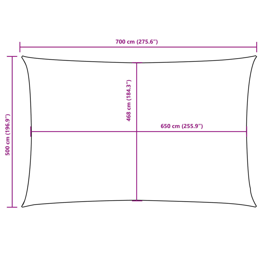 Jedro protiv sunca od tkanine Oxford pravokutno 5 x 7 m crveno