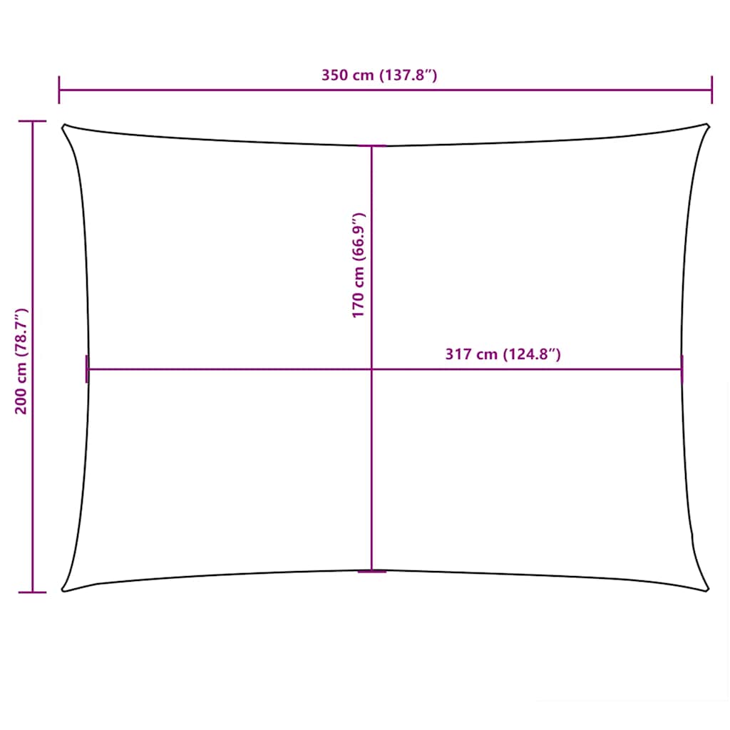 Jedro protiv sunca od tkanine pravokutno 2 x 3,5 m narančasto