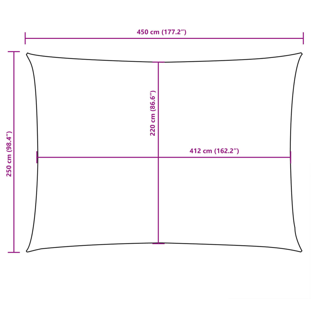 Jedro protiv sunca od tkanine Oxford pravokutno 2,5x4,5 m crno