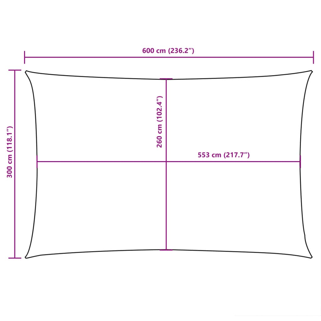 Jedro protiv sunca od tkanine Oxford pravokutno 3 x 6 m crno
