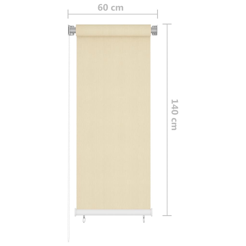Vanjska roleta za zamračivanje krem 60 x 140 cm HDPE