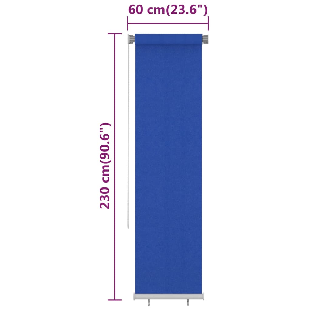 Vanjska roleta za zamračivanje 60 x 230 cm plava HDPE