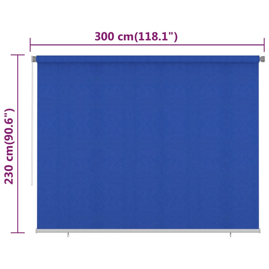 Vanjska roleta za zamračivanje 300 x 230 cm plava HDPE