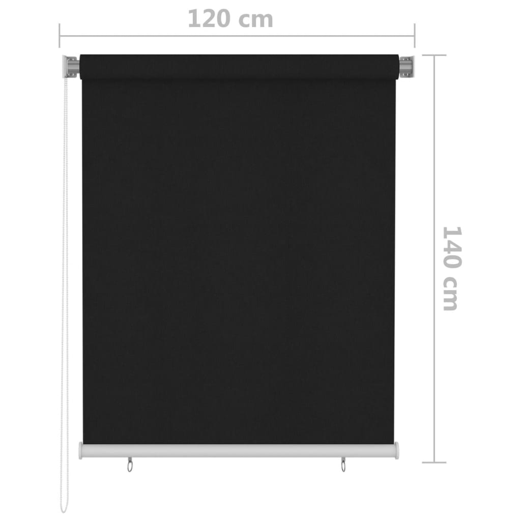 Vanjska roleta za zamračivanje 120 x 140 cm crna
