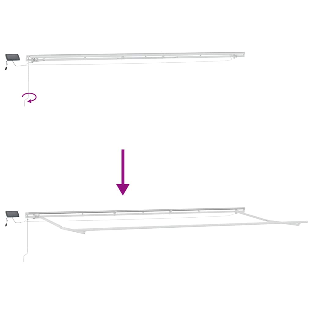 Okvir tende S LED lampica Bijelo 600 × 300 cm Aluminij