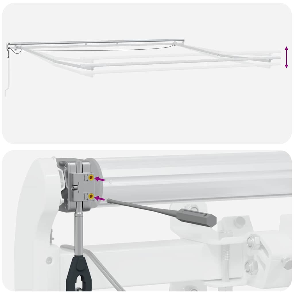 Okvir tende S LED lampica Bijelo 400 × 350 cm Aluminij