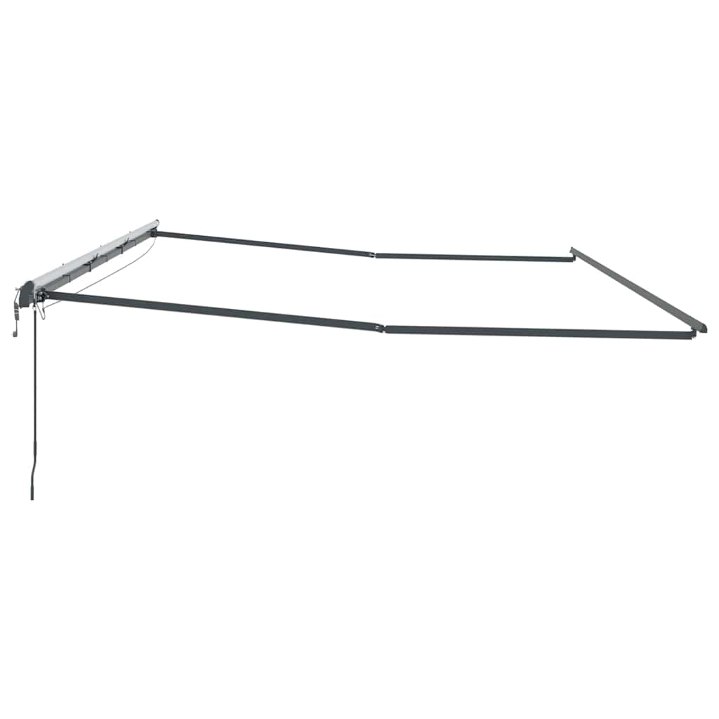 Okvir tende S LED lampica Antracit 600 × 350 cm Aluminij