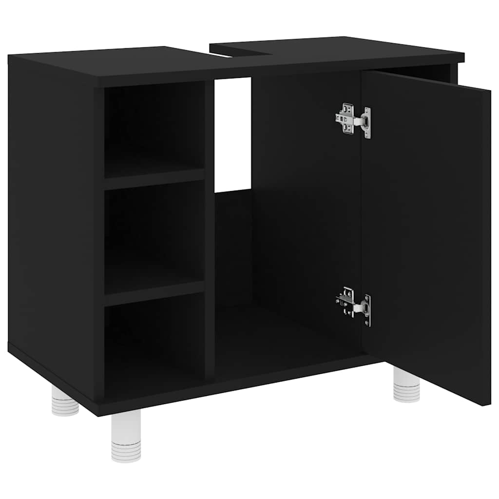 Kupaonski ormarić crni 60 x 32 x 53,5 cm od konstruiranog drva