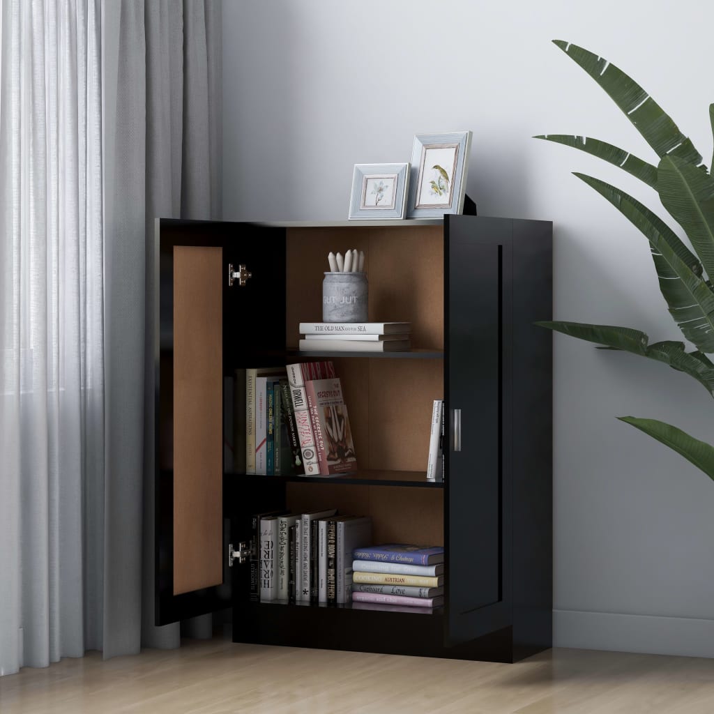 Ormarić za knjige crni 82,5 x 30,5 x 115 od konstruiranog drva