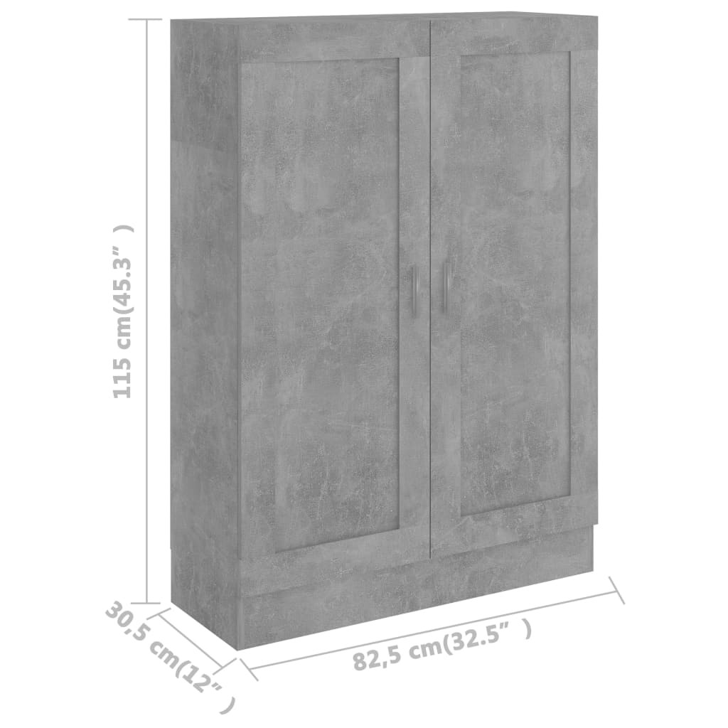 Ormarić za knjige boja betona 82,5x30,5x115cm konstruirano drvo