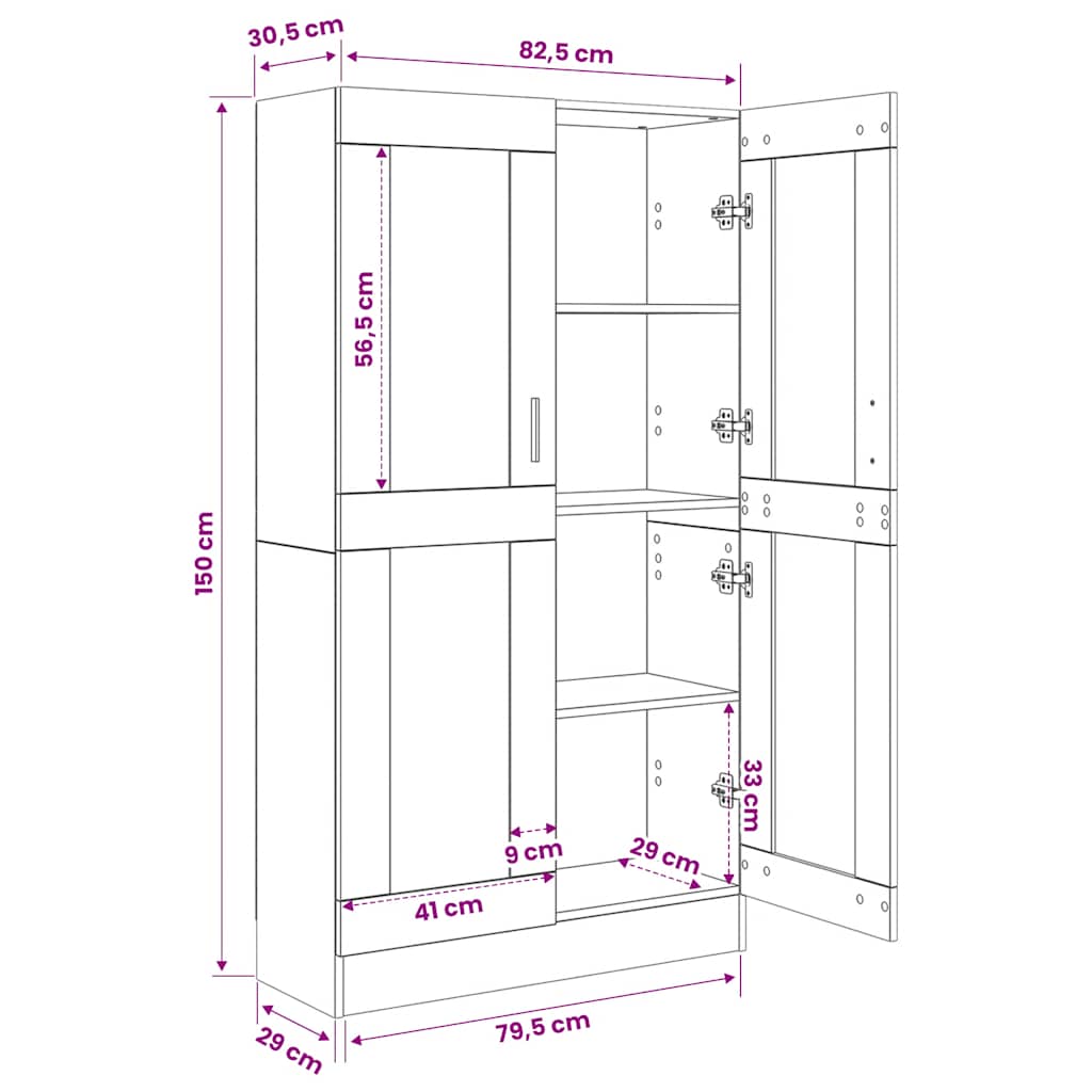Ormarić za knjige bijeli 82,5 x 30,5 x 150 cm konstruirano drvo