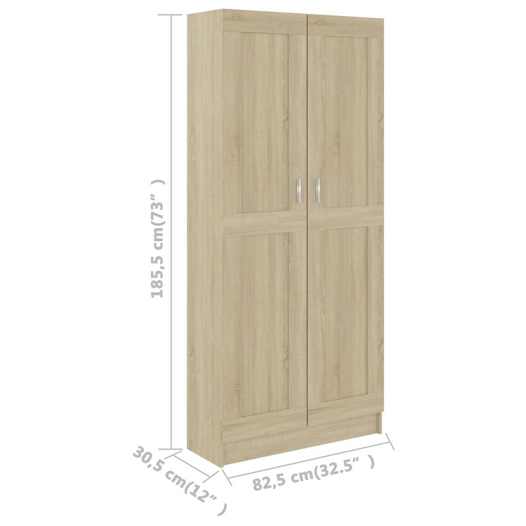 Ormarić za knjige boja hrasta sonome 82,5x30,5x185,5 cm drveni