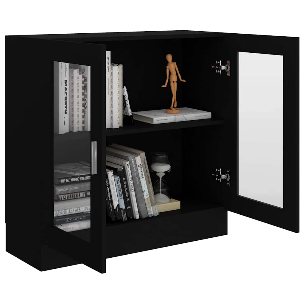 Vitrina crna 82,5 x 30,5 x 80 cm konstruirano drvo