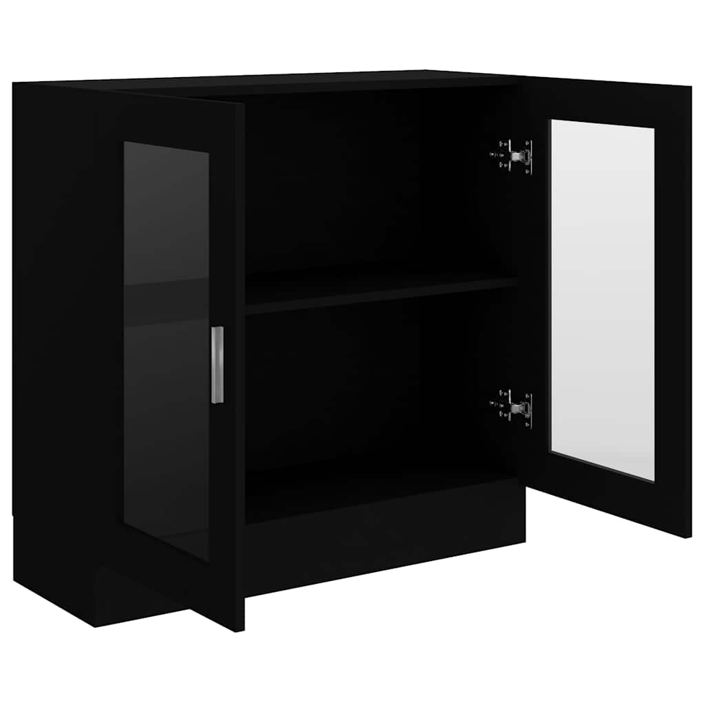 Vitrina crna 82,5 x 30,5 x 80 cm konstruirano drvo