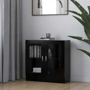 Vitrina crna 82,5 x 30,5 x 80 cm konstruirano drvo