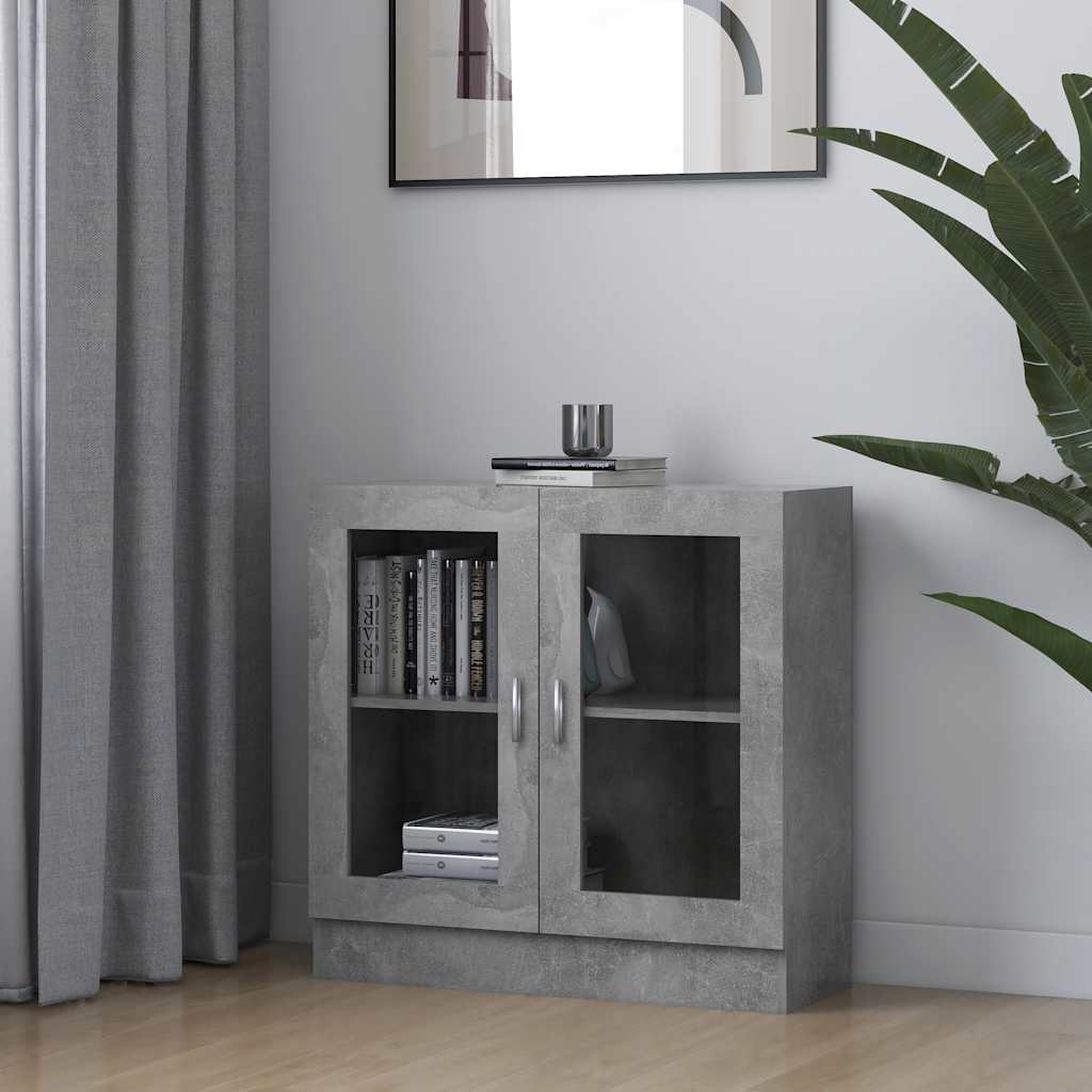 Vitrina siva boja betona 82,5 x 30,5 x 80 cm konstruirano drvo
