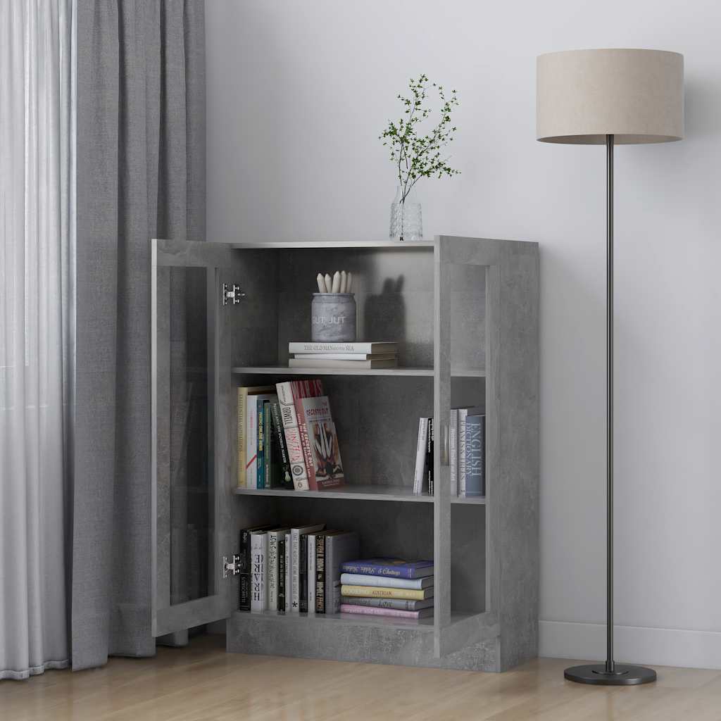 Vitrina siva boja betona 82,5 x 30,5 x 115 cm konstruirano drvo
