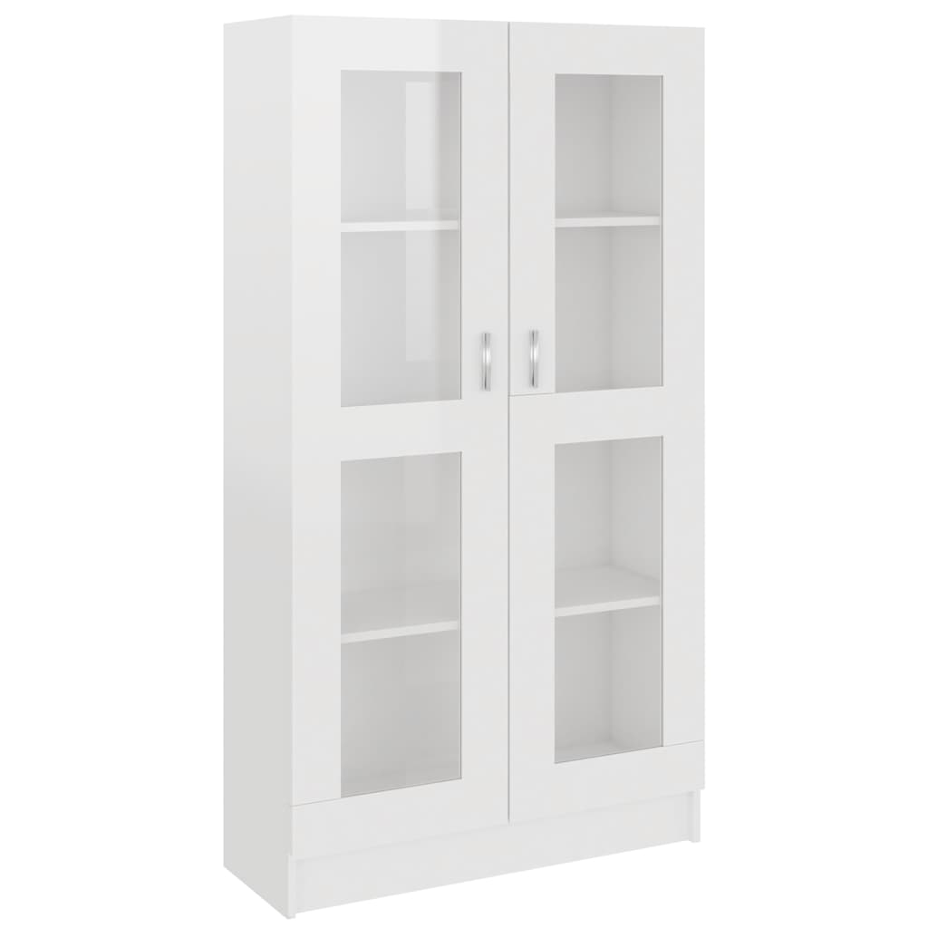 Vitrina bijela visokog sjaja 82,5x30,5x150 cm konstruirano drvo