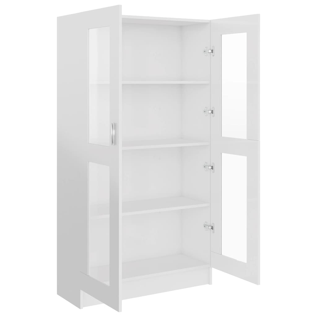 Vitrina bijela visokog sjaja 82,5x30,5x150 cm konstruirano drvo