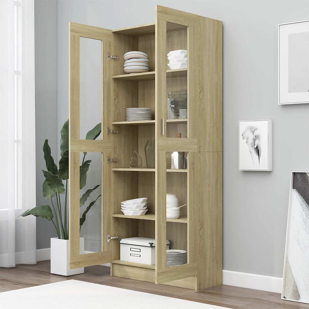 Vitrina boja hrasta 82,5 x 30,5 x 185 cm konstruirano drvo