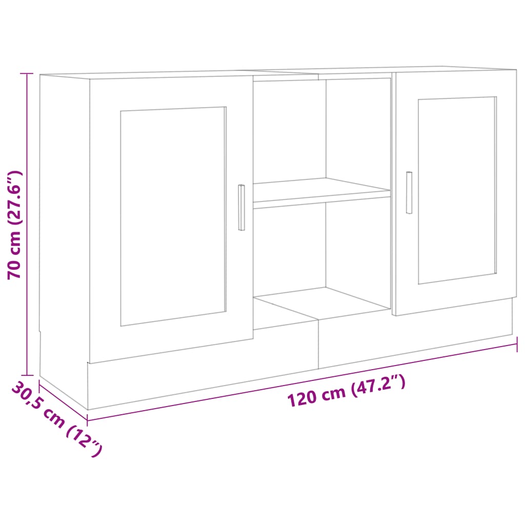 Komoda siva boja betona 120 x 30,5 x 70 cm konstruirano drvo