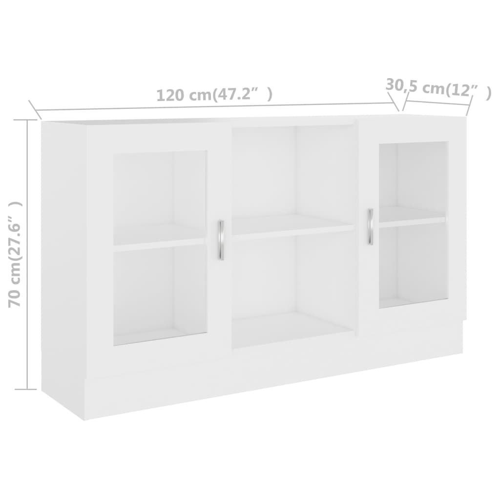 Vitrina bijela 120 x 30,5 x 70 cm konstruirano drvo