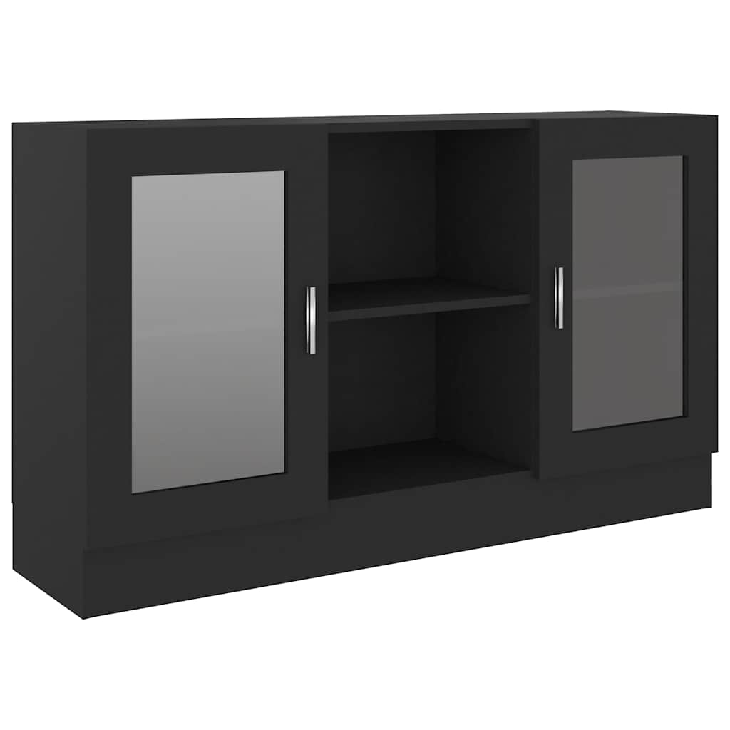 Vitrina crna 120 x 30,5 x 70 cm konstruirano drvo