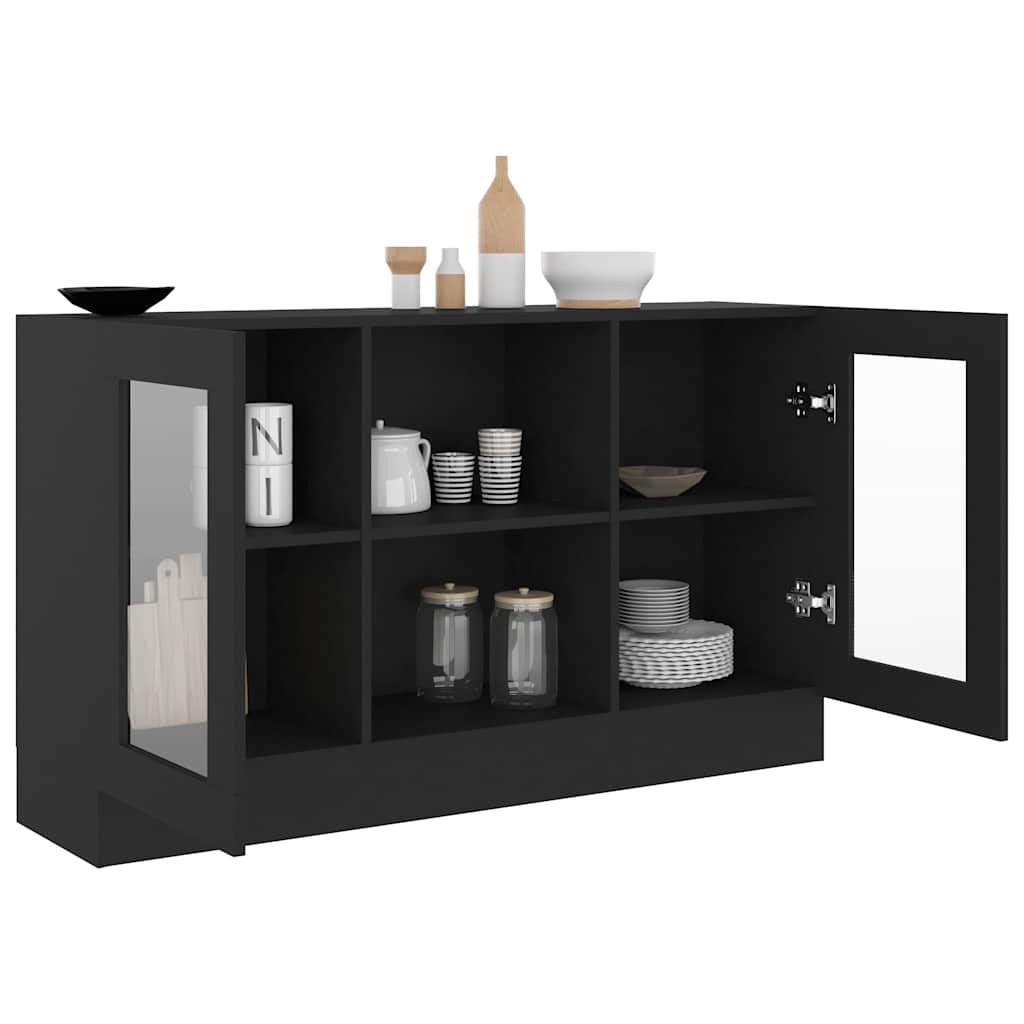 Vitrina crna 120 x 30,5 x 70 cm konstruirano drvo
