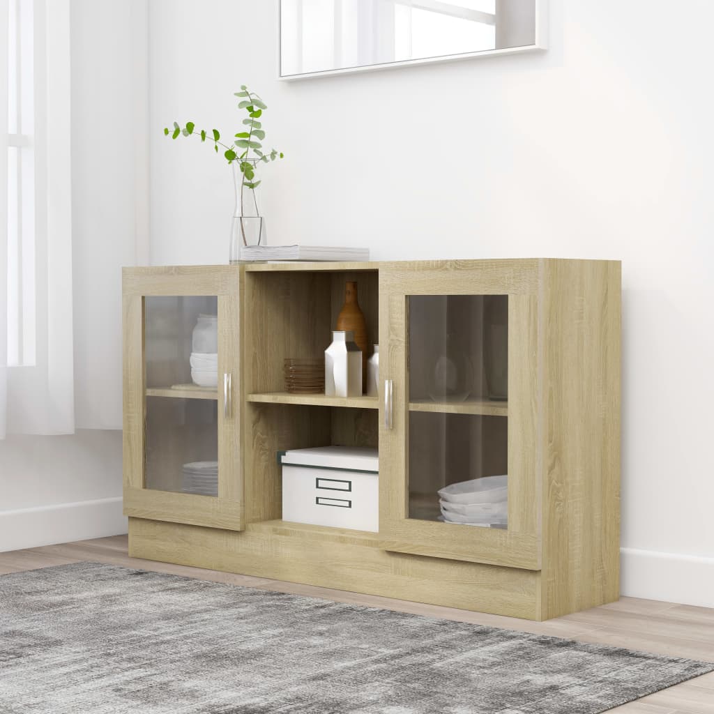 Vitrina boja hrasta sonome 120 x 30,5 x 70 cm konstruirano drvo