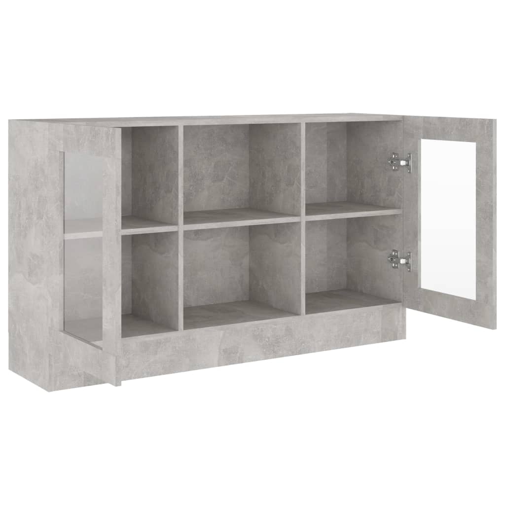 Vitrina siva boja betona 120 x 30,5 x 70 cm konstruirano drvo