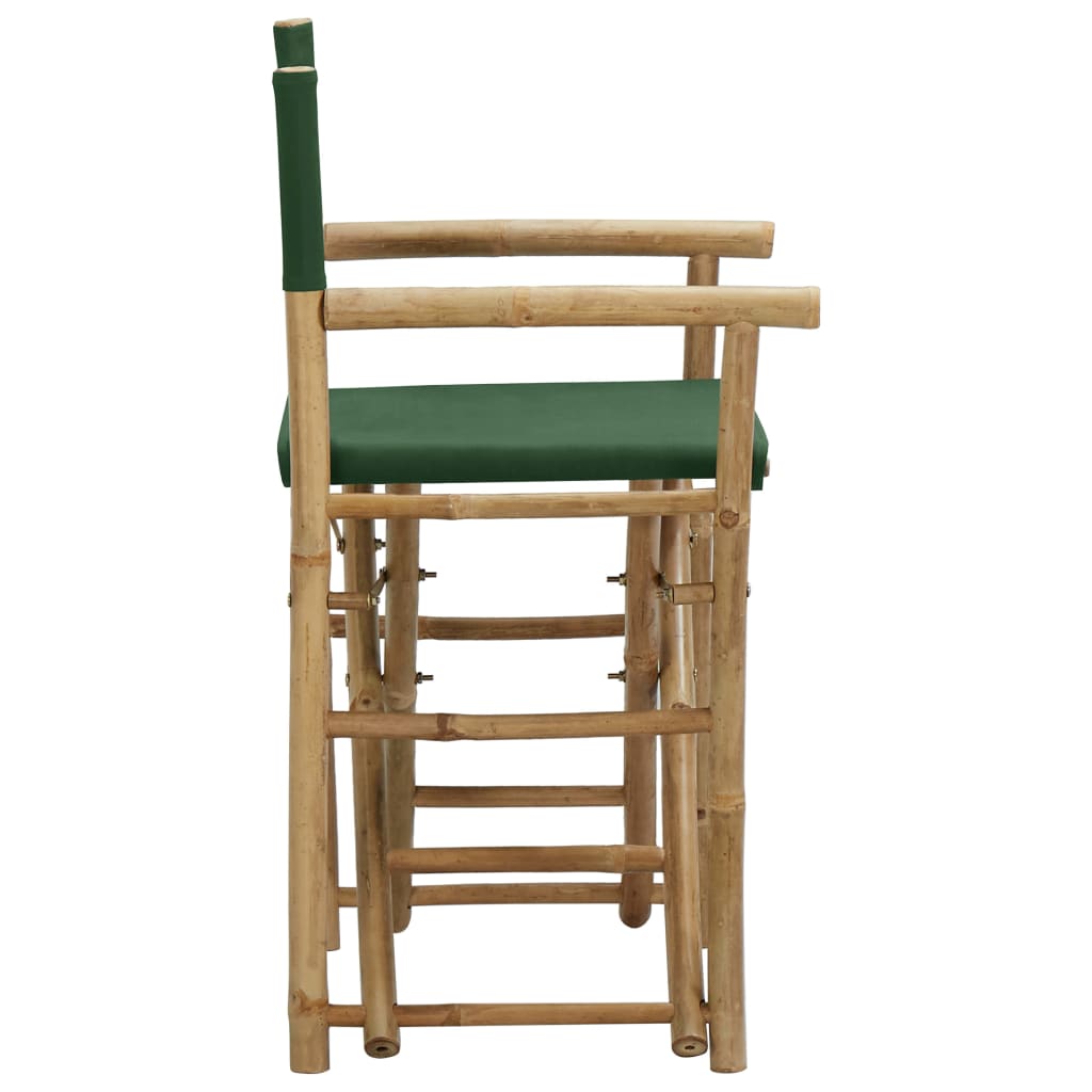 Sklopive redateljske stolice od bambusa i tkanine 2 kom zelene