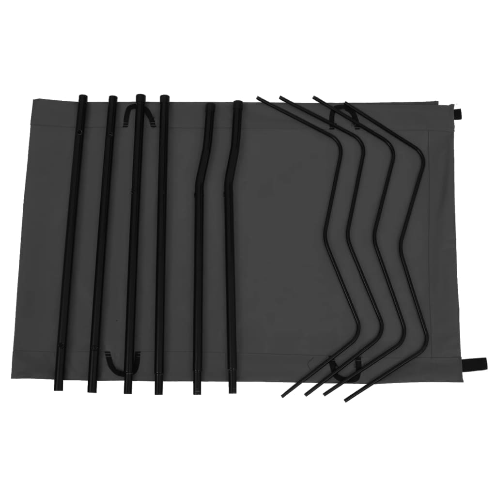 Kreveti za kampiranje 2 kom 180x60x19 cm tkanina i čelik crni