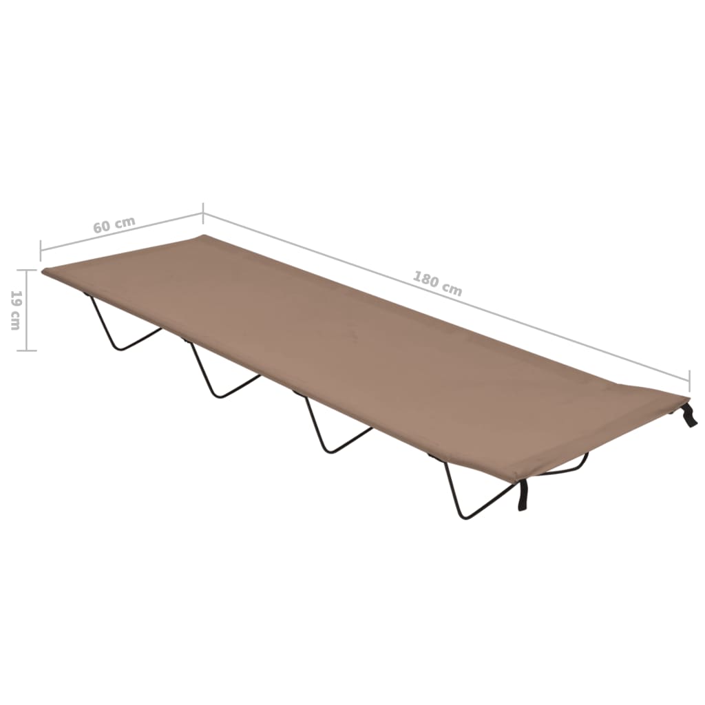 Kreveti za kampiranje 2kom 180x60x19cm tkanina/čelik smeđe-sivi