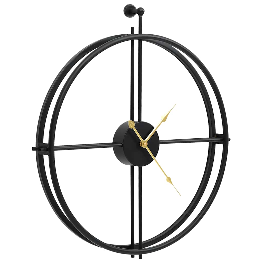 Zidni sat crni 52 cm željezni