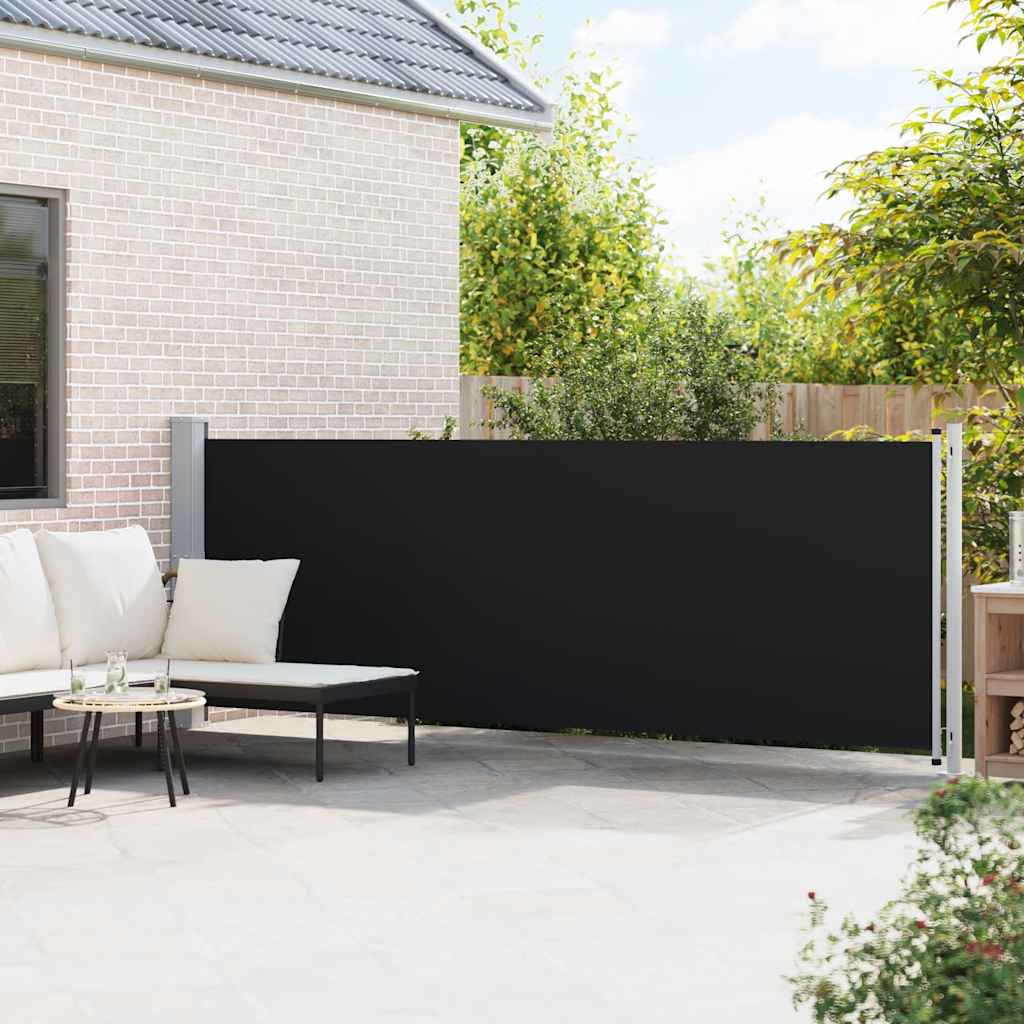 Uvlačiva bočna tenda za terasu 140 x 600 cm crna