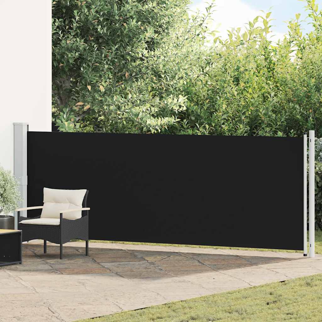 Uvlačiva bočna tenda za terasu 140 x 600 cm crna