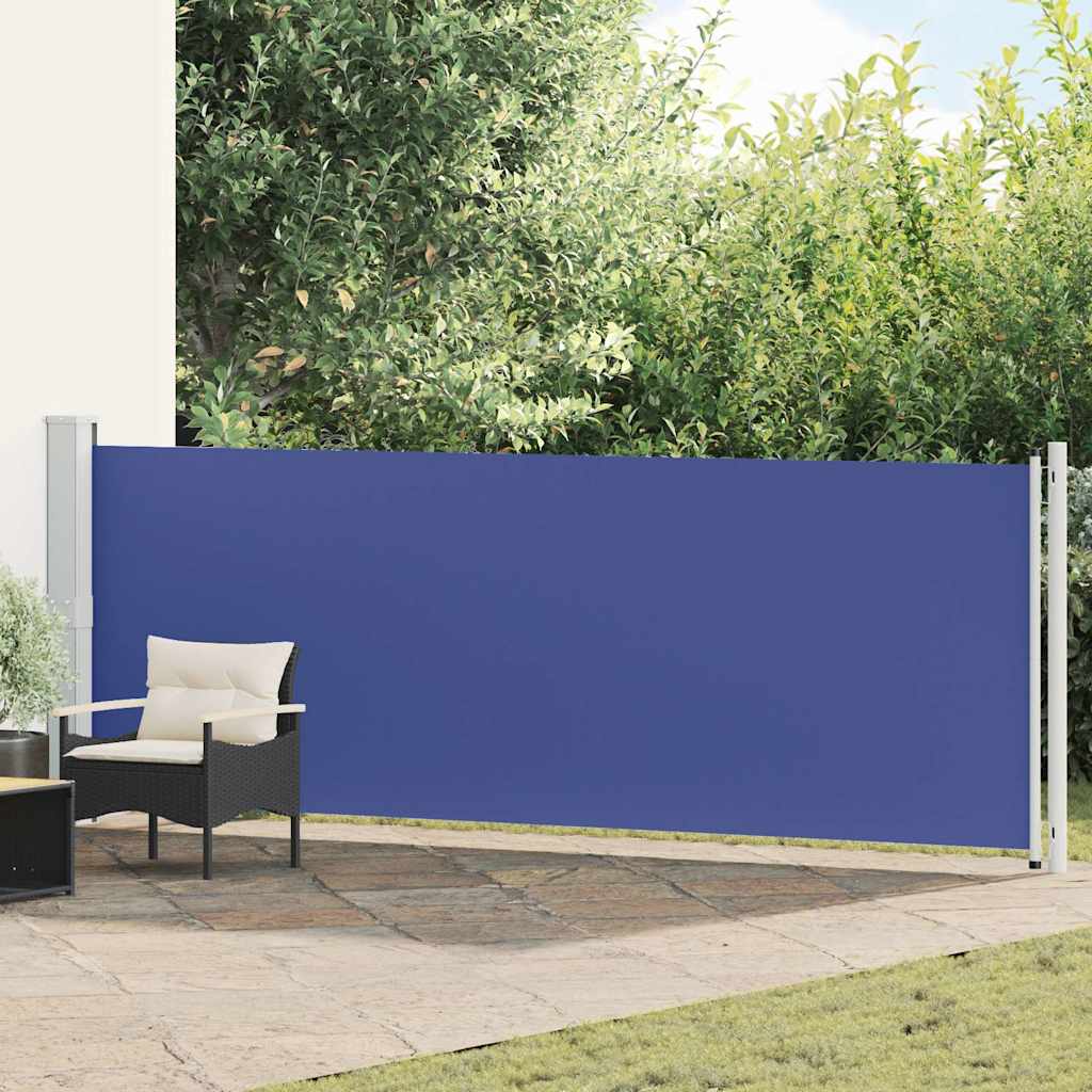 Uvlačiva bočna tenda za terasu 140 x 600 cm plava