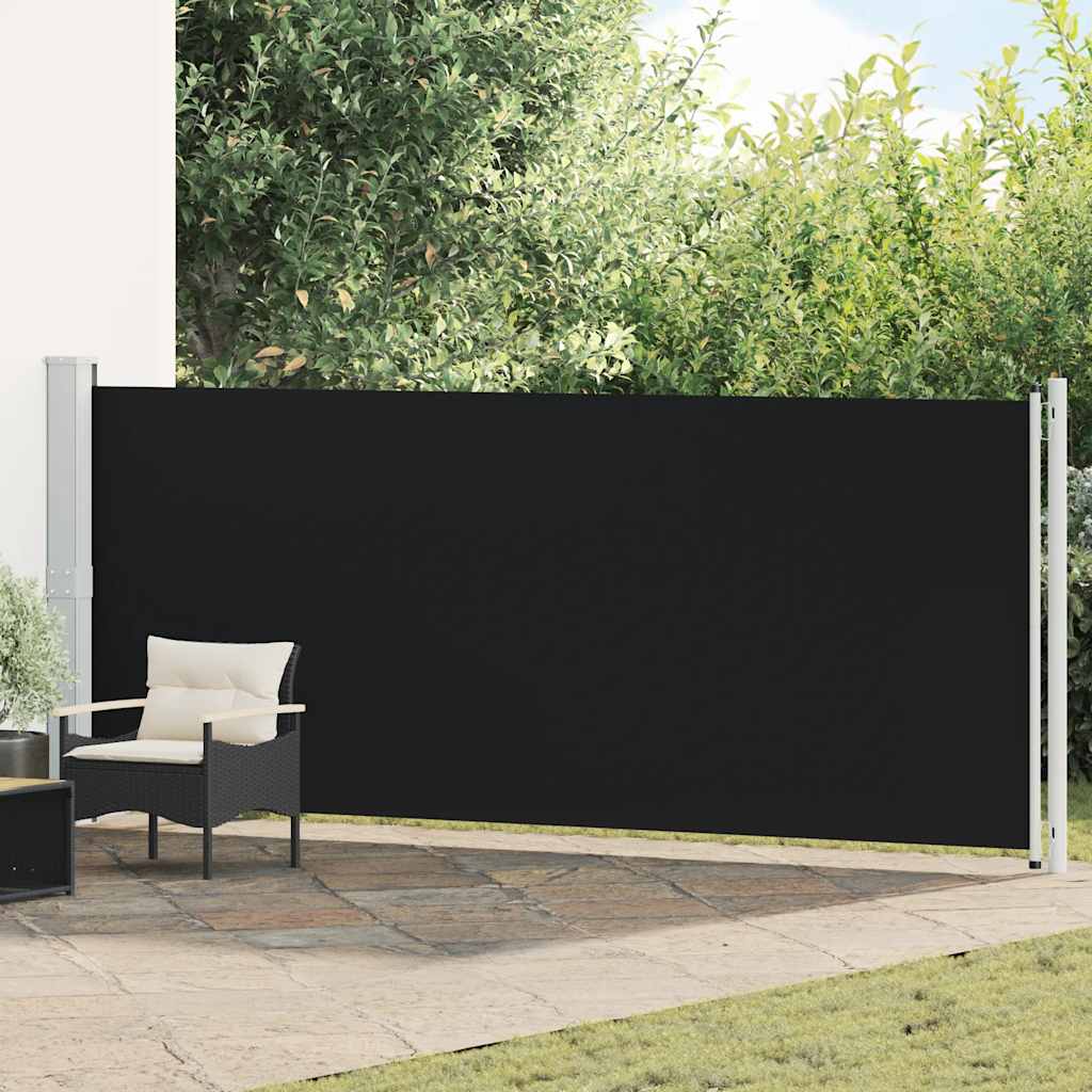 Uvlačiva bočna tenda za terasu 600 x 160 cm crna