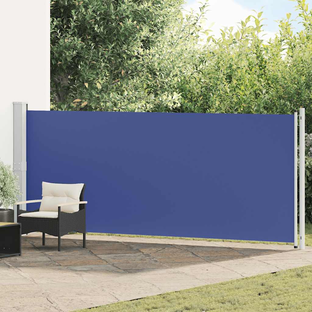 Uvlačiva bočna tenda za terasu 600 x 160 cm plava