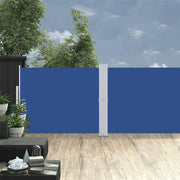 Uvlačiva bočna tenda za terasu 140 x 1200 cm plava