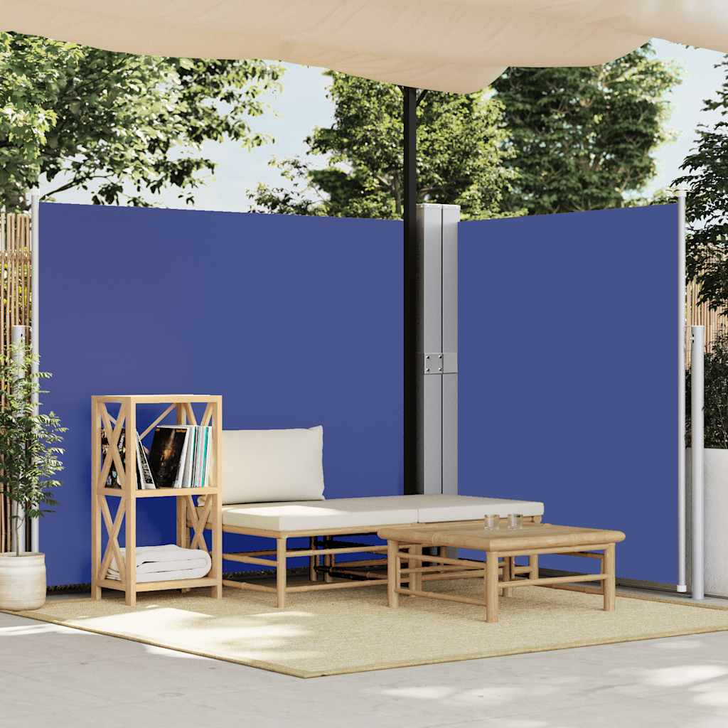 Uvlačiva bočna tenda za terasu 170 x 1200 cm plava