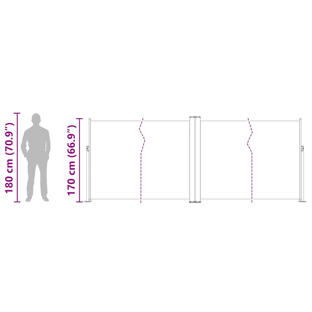 Uvlačiva bočna tenda za terasu 170 x 1200 cm plava