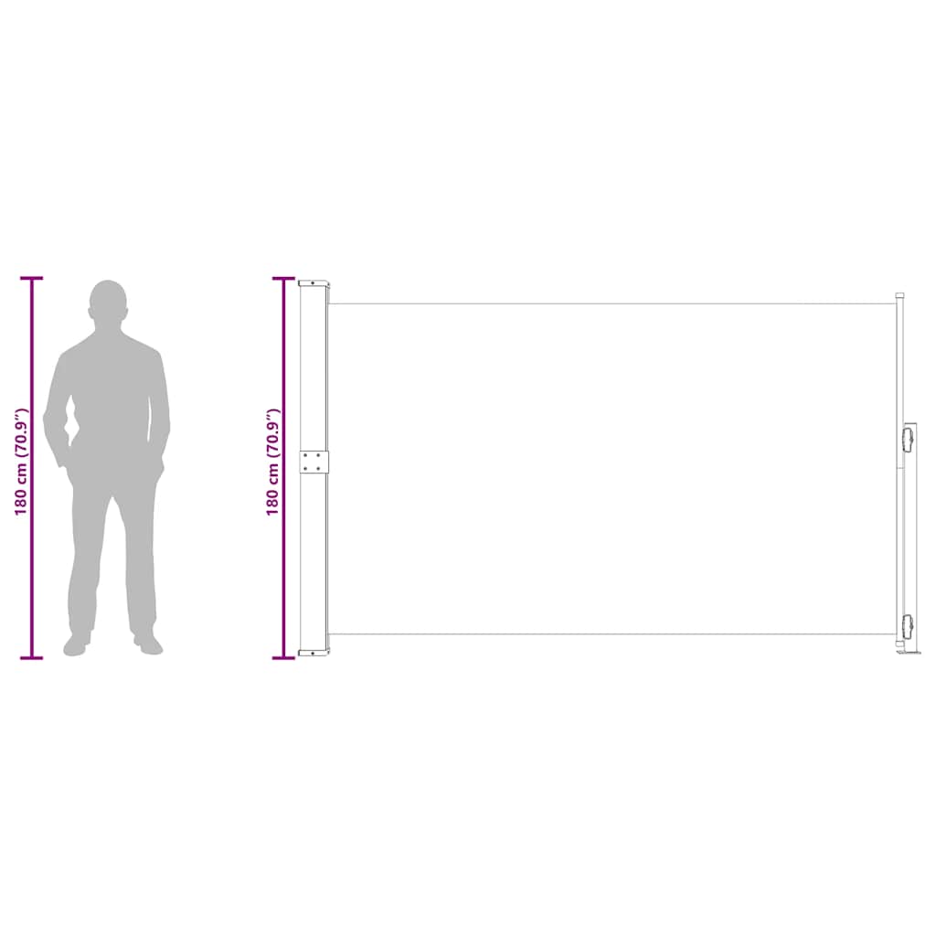 Uvlačiva bočna tenda za terasu 180 x 300 cm krem