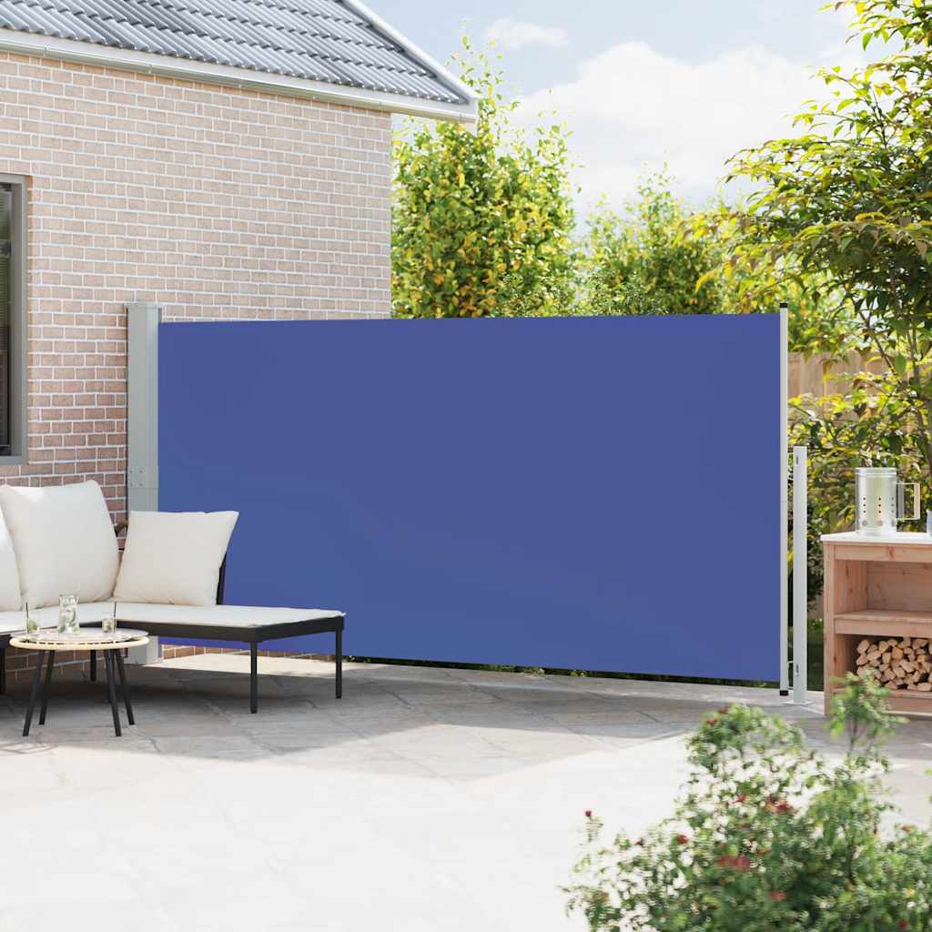 Uvlačiva bočna tenda za terasu 180 x 500 cm plava